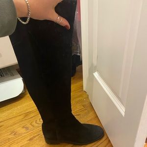 Suede knee high boots